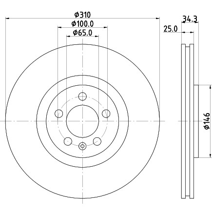 Слика на Кочионен диск HELLA PAGID PRO 8DD 355 122-811