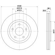 Слика 1 на кочионен диск HELLA PAGID PRO 8DD 355 123-151