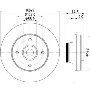 Слика 1 на кочионен диск HELLA PAGID PRO 8DD 355 123-301