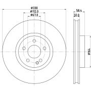 Слика 1 на кочионен диск HELLA PAGID PRO 8DD 355 123-501