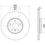 Слика 1 на кочионен диск HELLA PAGID PRO 8DD 355 125-351