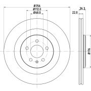 Слика 1 на кочионен диск HELLA PAGID PRO 8DD 355 125-551