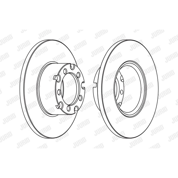 Слика на кочионен диск JURID 561135JC за Mercedes T1 Platform 410 D (611.417, 611.418) - 95 коњи дизел
