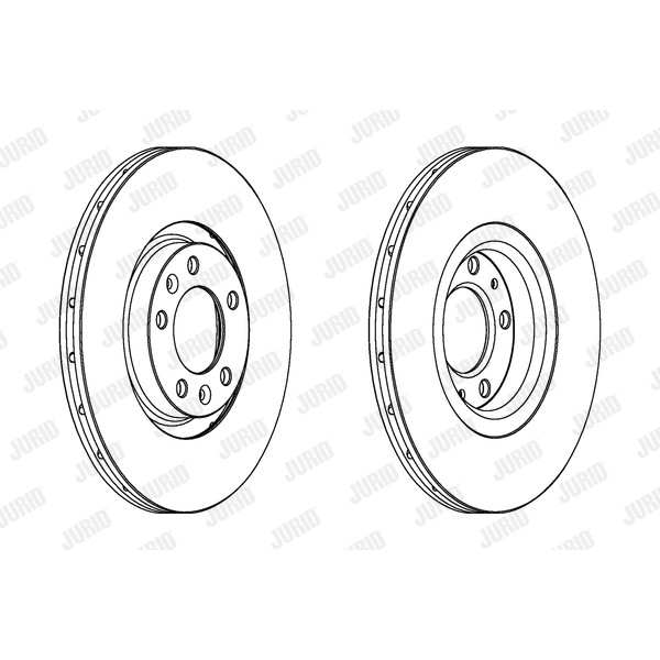 Слика на кочионен диск JURID 563070JC за Citroen C6 Sedan 2.2 HDi - 163 коњи дизел