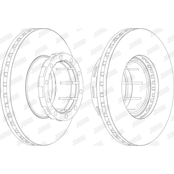 Слика на кочионен диск JURID 567110J за камион Setra Series 300 S321UL - 299 коњи дизел