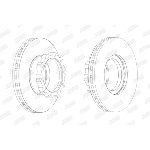 Слика на кочионен диск JURID 567400J за камион MAN F 2000 19.364 FS, FLS, FLLS, FRS, FLRS, FLLRS - 360 коњи дизел