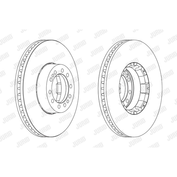 Слика на кочионен диск JURID 567953J за камион Renault Major R 350.19 - 352 коњи дизел