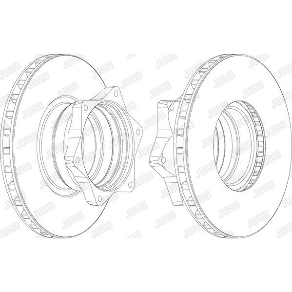 Слика на кочионен диск JURID 569112J за Merdeces Vario Box 613 D, 614 D (668.351, 668.352, 668.353) - 136 коњи дизел