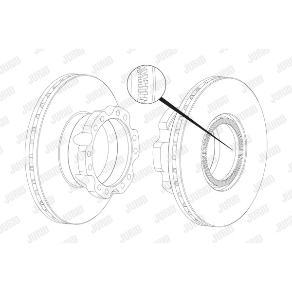 Слика на кочионен диск JURID 569129J за камион DAF LF 45 FA 45.140 - 140 коњи дизел