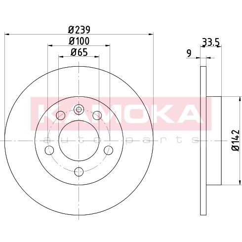 Слика на кочионен диск KAMOKA  103147 за VW Bora комби (1J6) 1.6 FSI - 110 коњи бензин