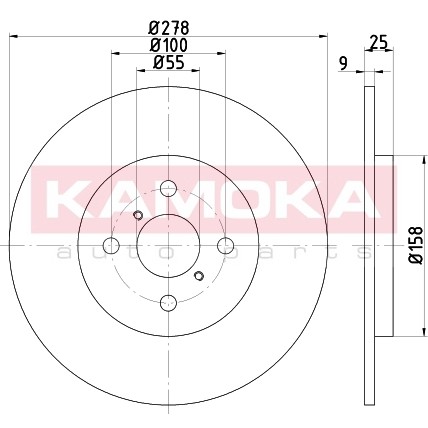 Слика на кочионен диск KAMOKA  103150 за Daihatsu Charade 1.33 16V - 99 коњи бензин