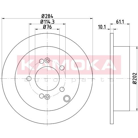 Слика на кочионен диск KAMOKA  103159 за Hyundai Trajet (FO) 2.0 CRDi - 113 коњи дизел