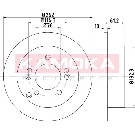 Слика на кочионен диск KAMOKA  103162 за Kia Magentis (MG) 2.0 CRDi - 136 коњи дизел