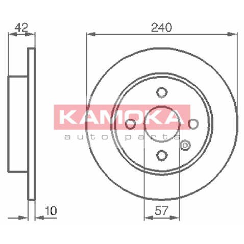 Слика на кочионен диск KAMOKA  1032086 за Opel Astra H Hatchback 1.7 CDTI - 110 коњи дизел