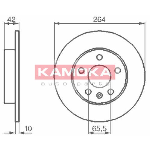 Слика на кочионен диск KAMOKA  1032088 за Opel Astra G Hatchback 2.2 DTI - 125 коњи дизел