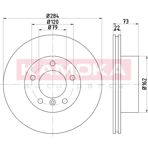 Слика на кочионен диск KAMOKA  103231 за BMW 1 F21 116 d - 116 коњи дизел