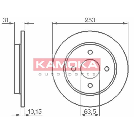 Слика на кочионен диск KAMOKA  103562 за Ford Focus (daw,dbw) 1.8 TDCi - 100 коњи дизел