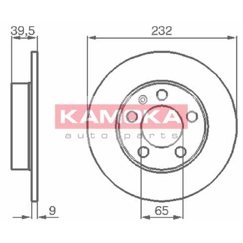 Слика на кочионен диск KAMOKA  1036068 за Audi A3 (8L1) 1.9 TDI - 110 коњи дизел