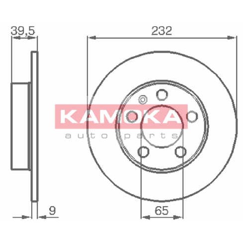 Слика на кочионен диск KAMOKA  1036068 за VW Beetle (9C1,1C1) 1.9 TDI - 101 коњи дизел