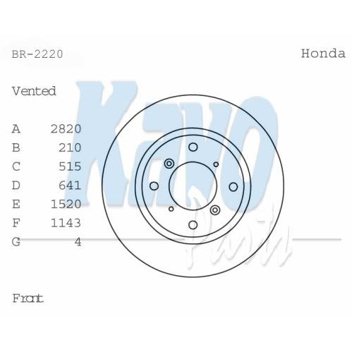 Слика на Кочионен диск KAVO PARTS BR-2220