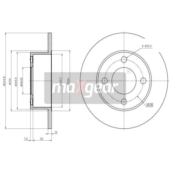 Слика на Кочионен диск MAXGEAR 19-0685