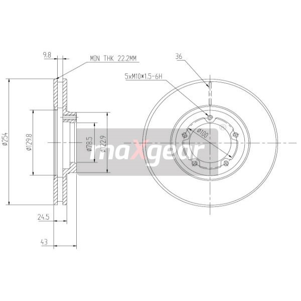 Слика на Кочионен диск MAXGEAR 19-0706