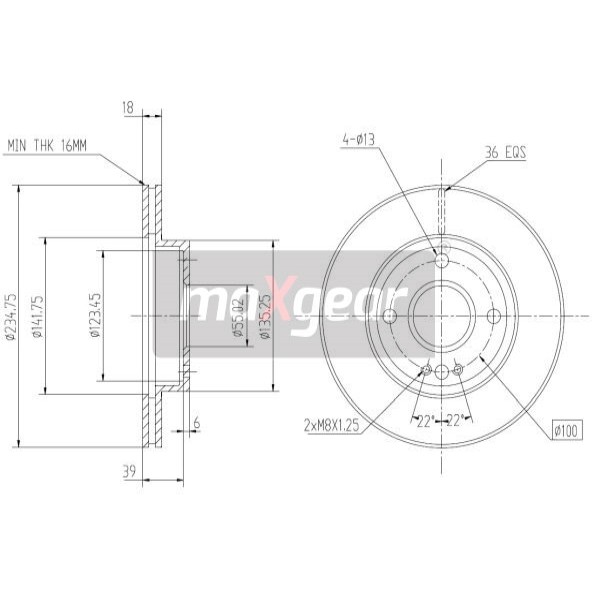 Слика на Кочионен диск MAXGEAR 19-0714