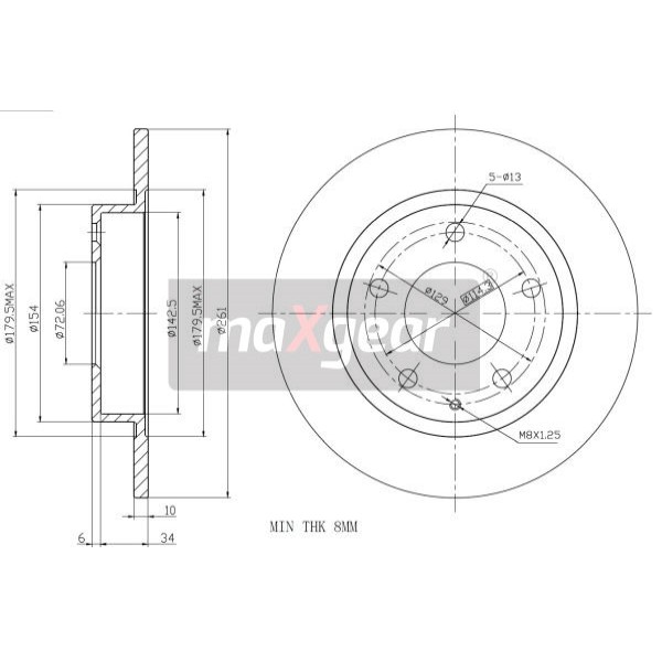 Слика на Кочионен диск MAXGEAR 19-0717