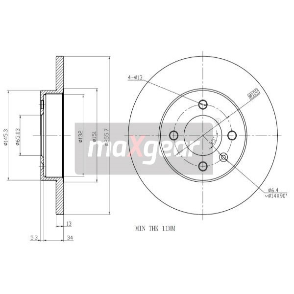 Слика на Кочионен диск MAXGEAR 19-0767