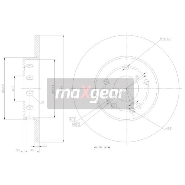 Слика на Кочионен диск MAXGEAR 19-0780