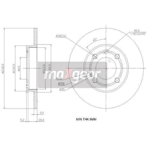 Слика на Кочионен диск MAXGEAR 19-0786