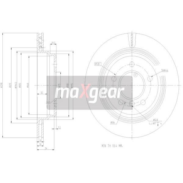 Слика на Кочионен диск MAXGEAR 19-0800