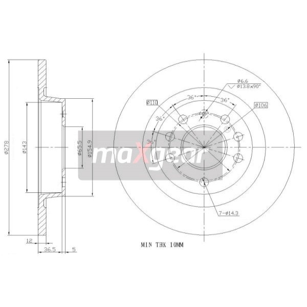 Слика на Кочионен диск MAXGEAR 19-0813