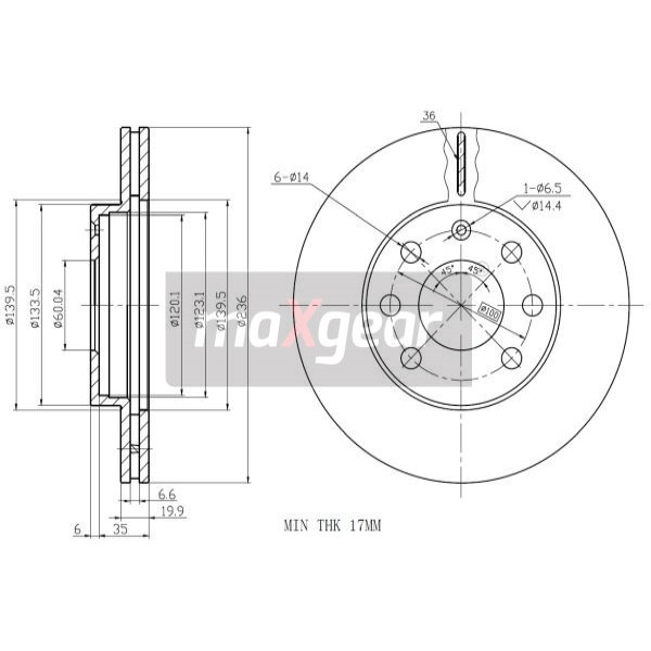 Слика на кочионен диск MAXGEAR 19-0818 за Opel Ascona C 1.8 i - 115 коњи бензин