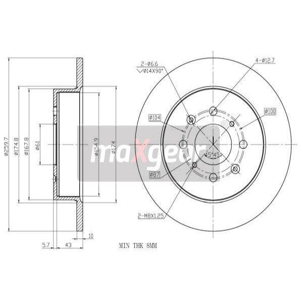 Слика на Кочионен диск MAXGEAR 19-0923