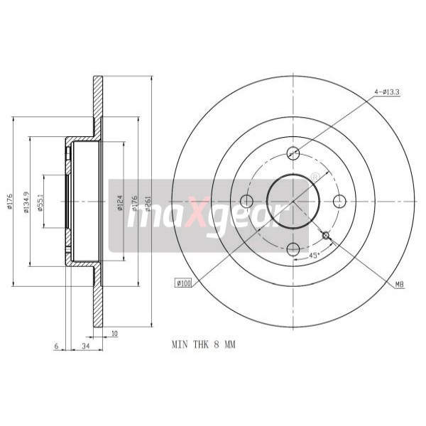 Слика на Кочионен диск MAXGEAR 19-0941