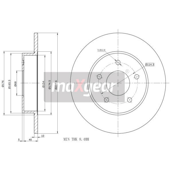 Слика на Кочионен диск MAXGEAR 19-0955