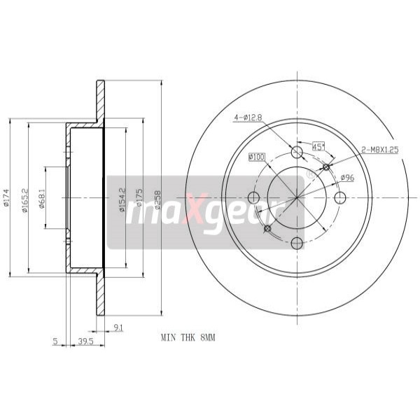 Слика на Кочионен диск MAXGEAR 19-0956