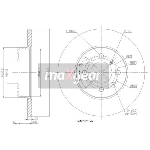 Слика на Кочионен диск MAXGEAR 19-0988