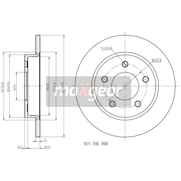 Слика на Кочионен диск MAXGEAR 19-1011