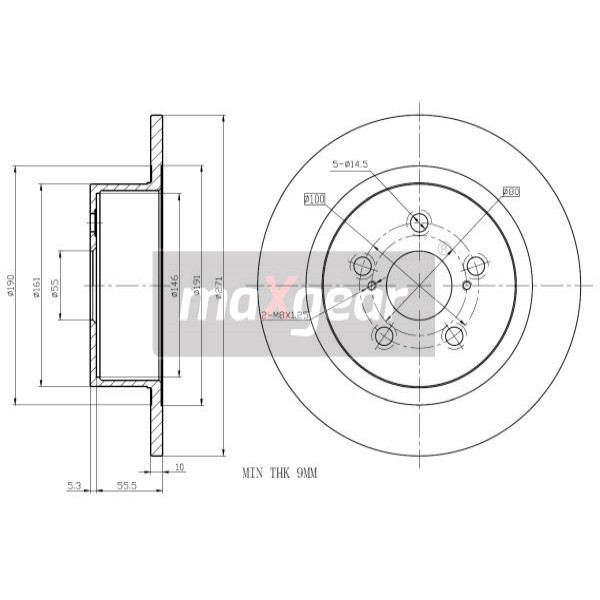 Слика на Кочионен диск MAXGEAR 19-1013