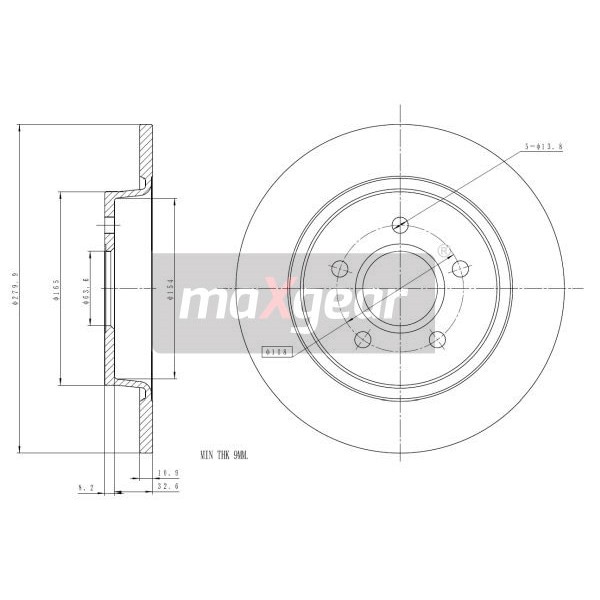 Слика на кочионен диск MAXGEAR 19-1205 за Ford Focus 2 (da) 2.0 - 145 коњи бензин