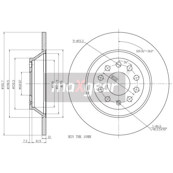 Слика на Кочионен диск MAXGEAR 19-1228