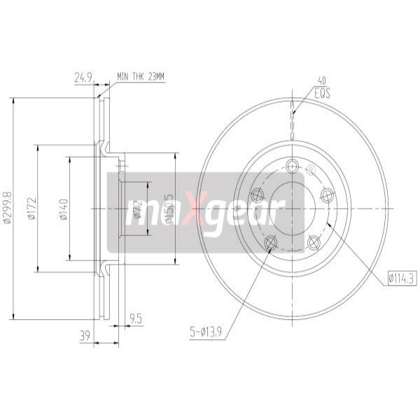 Слика на Кочионен диск MAXGEAR 19-1268