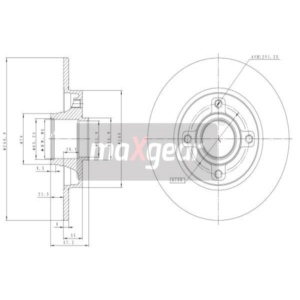 Слика на Кочионен диск MAXGEAR 19-1277