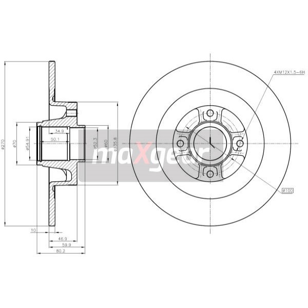 Слика на Кочионен диск MAXGEAR 19-1279