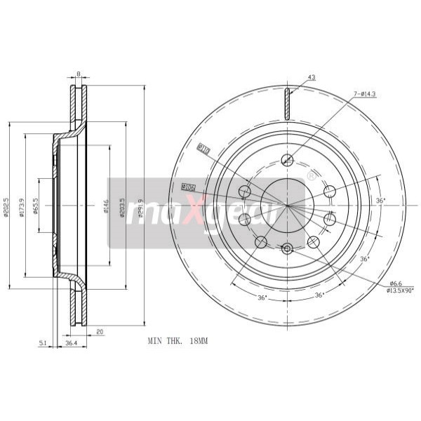 Слика на Кочионен диск MAXGEAR 19-1304