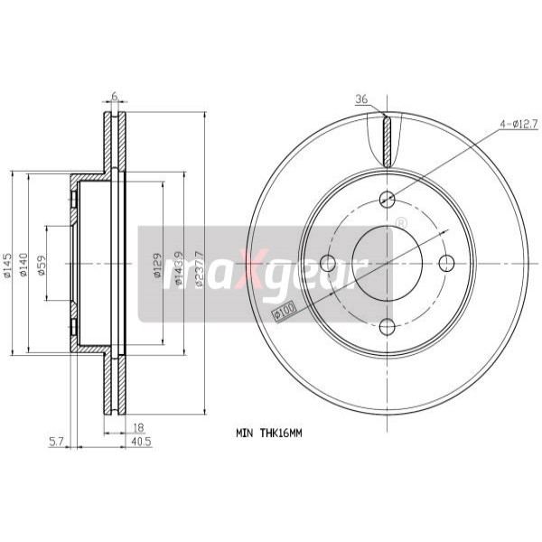 Слика на Кочионен диск MAXGEAR 19-1323