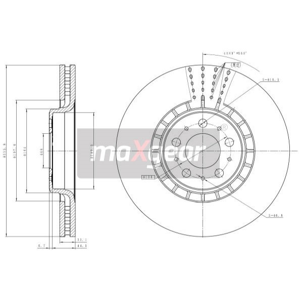 Слика на Кочионен диск MAXGEAR 19-1835