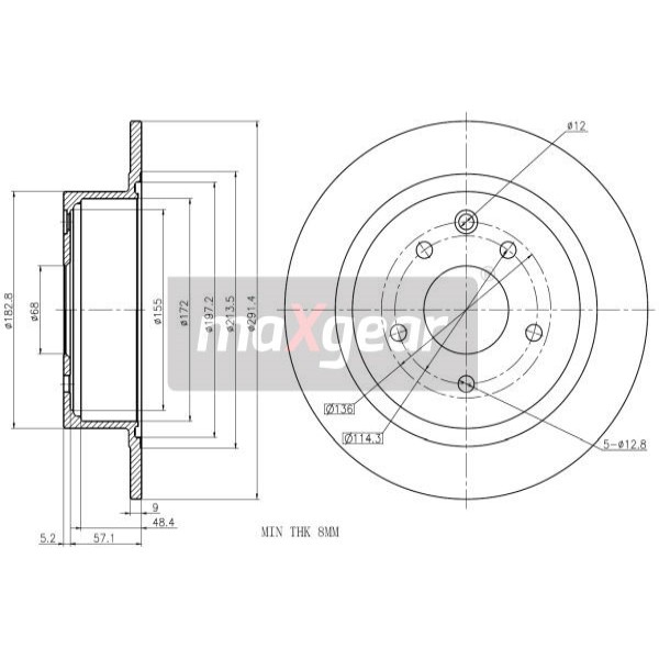 Слика на Кочионен диск MAXGEAR 19-1851